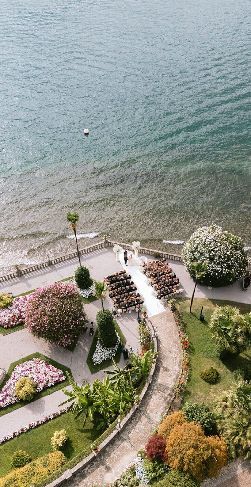 Lake Como wedding ceremony and reception at a historic villa